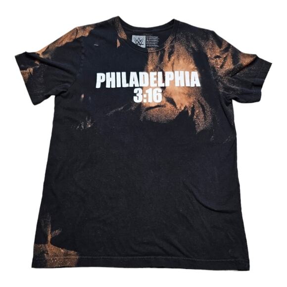 Philadelphia Eagles and Stone Cold Austin 3:16 WWE Bleach Tie Dyed Tee Shirt - Picture 2 of 7